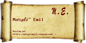 Matyé Emil névjegykártya