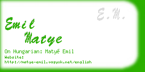 emil matye business card